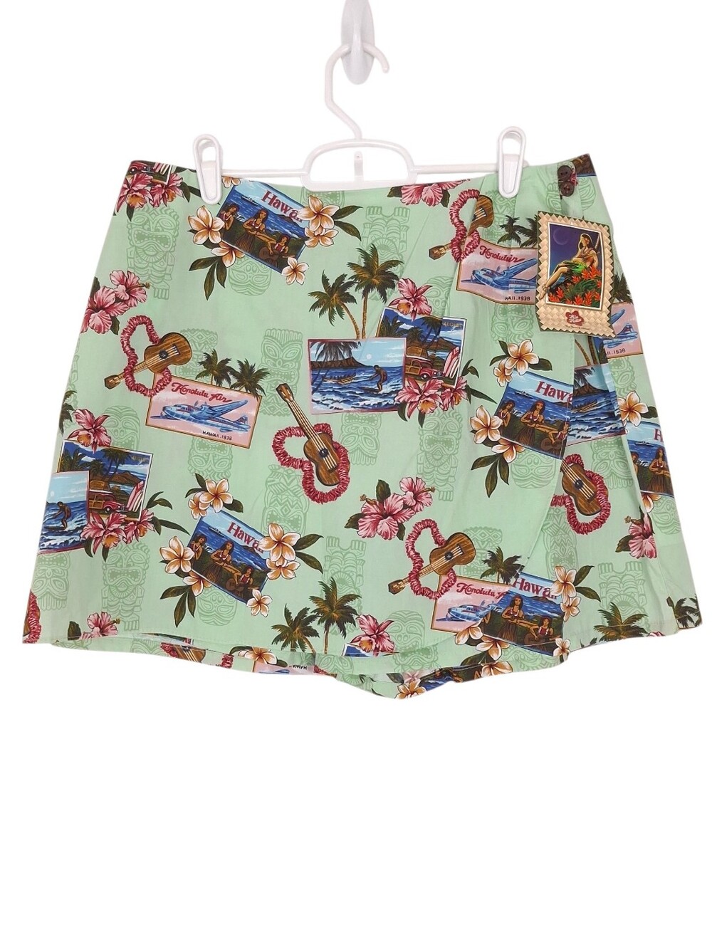 Hilo Hattie skort tropical floral aloha Hawaiian print cotton resort wear beach